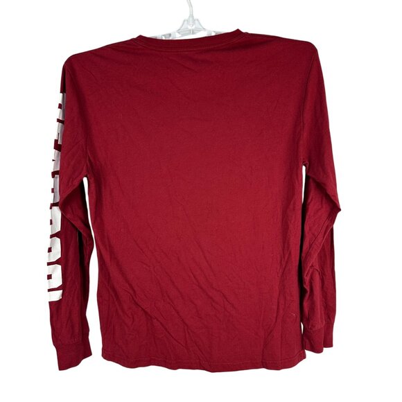 Deadpool Maroon Long Sleeve Shirt Comics Riding Unicorn Graphic Size LG - Picture 2 of 4